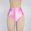 Underpants Sexy Gloss Briefs Bottoms With Buttocks Silky High Waist Shorts Tights Oily Swimming Trunks MEN Underwear Plus SizeUnderpants