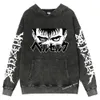 Męskie bluzy bluzy Berserk Bluza z kapturem w stylu bluzy HARAJUKU Bluzy długie rękawy Hip Hop Bluzy Pullover Męskie odzież Y2K Streetwear 230310