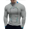 Męskie tshirty wysokiej jakości 5 kolorów Mężczyźni bieganie t Szybkie suche długie rękawy trening fitness ćwiczenia gimnastyczne sportowe topy 230310