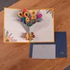 Cartões -presente 3D Bouquet Card Presente para Mães Mãe Mã