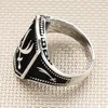 Klusterringar Sterling Silver Square Zulfiqar Ring Islamiska män svärd handgjorda oxiderade tillbehör för gjord i Turkiet