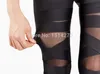 Women s Leggings Spring Summer Legging Sexy See Through Stripe Cross Tie Up Nine Point Bodycon Women Black Slim Bandages 230309