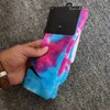 Independent Packaging Men and Women Couple Tie-Dyed Hook Socks High Thick Towel Bottom Sock Athletic Stockings Long Socks