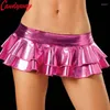 Rokken min sexy latex rok vrouwen paal dansende club slijtage short 7 kleuren lederen micro mini erotische fetisj