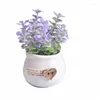 Decorative Flowers Ceramic Artificial Flower Pots Office Mini Decoration Car Plant Ornaments Home Plastic