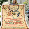 Blankets Flannel Throw Blanket To My Daughter Or Son Letter Printed Quilts Dad Mom For Daughter's Air Mail Encourage And Love