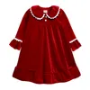 Pyjamas Noël Hiver Bébé Garçon Fille Chaud Famille Pyjamas Ensembles Rouge Doré Velevt Enfants Match Pyjamas Enfants Robe Vêtements Toddler Pjs 230310