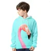 Erkek Hoodies Çocuk Sokak Giyim Sporları Krop Hoodie Baskı Moda 3D Flamingo Sıradan Hip Hop Kapüşonlu Üstü Tam Gençler