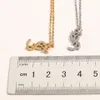 Luxury Design Necklace 18K Gold Plated Stainless Steel Necklaces Choker Chain Letter Rhinestone inlay Pendant Fashion Womens Wedding Jewelry Accessories 3Colors