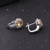 Stud Gem S Ballet 2 71CT Natural Citrine Gemstone Earrings for Women Classic 925 Sterling Silver Flower Fine Jewelry 230309