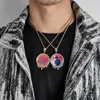 DIY Hip Hop Customize Waterdrop Photo Pendant Necklace Bling Zircon Diamond Men Gift