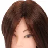 Mannequin Heads 80% Real Natural Human Human Hair Head com cabelos Practice Professional Curling Salon Barber Treinamento Cabeça com Stand 230310