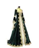 Vestidos de noite tradicional de kaftan marroquino vestidos de noite verde escuro ABAYA VELOS MULIMENTOS DE VELVET