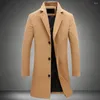 Men's Trench Coats Polyester Reliable Slim Single Breasted Men Coat Soft Outerwear Eye-catching For Daily