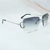 Luxe designer hoogwaardige zonnebril 20% korting op strass bril Men Women Wire Iced Out Rimless Stijlvolle tinten brillen Mode Glasseskajia