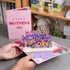 Gift Cards Happy Mothers Day Greeting Card Pop Up 3D Gift for Mom Z0310