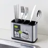 1PCS Kitchen Cutlery Organizer Knife Stand Plastic Drain Storage Holder Spoon Fork Chopstick Kitchenware Cooking Tool Tray Shelf Box