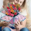 Gift Cards Paper Up Flowers Colorful Birthday Cards For Women Mother's Day Card Forever Flower Bouquet 3D Up Paper Flower For Easter Mother Z0310