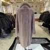 Abrigo largo de visón de piel sintética de alto grado para mujer, abrigos cortos de importación, Color Real auténtico para mujer