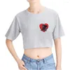 Women's T Shirts Badboyhalo Valentine Cupid Logo Merch Crop Top Exposed Navel T-shirt Överdimensionera Oneck toppar kvinnor roliga t-shirt mode