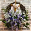 Decorative Flowers Wreaths Easter Door DIY Happy Decor Front Tulip Rustic Spring Ornament For Home Office Party P230310 P230310