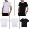 Heren t shirts 2023 zomer coole eenvoudige heren v nek ronde katoen fitness slank t-shirt vaste korte mouw casual tee zwart wit