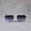 Vintage Rimless Oversize Men Oculos Leopard Square Metal Shade Cutting Lens Gafas Women for Outdorkajia New