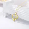 Chains YFN 14K Real Gold Heart Necklace For Women Yellow Dainty Jewerly Gifts Birthday Mothers Day