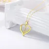 체인 YFN 14K 여성을위한 Real Gold Heart Necklace Yellow Dainty Jewerly Gifts 생일 어머니의 날