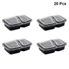 Servis uppsättningar 20 st Bento Box Set Takeout Pann Meal American Style Container Lunchväskor