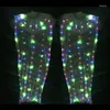 Scene Wear Belly Dance LED -fans 2 stycken Prestandalängd: 165 cm nivå hand rekvisita tillbehör blinkade lampor 4 färger