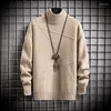 Men's Vests Winter Thick Half High Collar Sweater Men Quality Classic Pullover Clothes Soft Warm Pull Homme Knitted Jumpers 2023