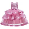 Flicka klänningar baby flickor blomma tutu julklänning småbarn barn elegant prinsessa bröllopsfest barn brithday kläder vestidos