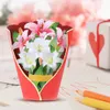 Presentkort Jubileumskort Forever Flower Greeting Card 3D Threedimensional Engagement Cards for Mothers Day Gifts Birthday Xmas Z0310