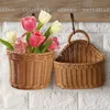 Storage Baskets Storage Basket Woven Baskets With Handle Kitchen Living Room Hanging Baskets Fruit Sundries Organizer Home Decor Flower Basket 230310