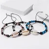 Strand Bohemian Cube pärlor armband skalpärl för kvinnor män färgglada sten mode flätad justerbar