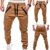 Pantalon pour hommes cordon de serrage noué à la cheville Sport Polyester élégant poche latérale pantalon pour l'exercice