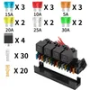 New 15ways Car Boat Fuse Relay Box Kit 12v 4 Relays Multi-circuit Assembly 15 Slot Fuse Holder with Relays Fuses For Auto Car Truck