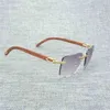 Luxus-Designer-Mode-Sonnenbrille 20% Rabatt Naturholz Herren Schwarz Weiß Büffelhorn Brillen Damen Accessoires Oculos Shade Randlose Brillen für OutdoorKajia