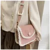 Evening Bags Elegant Female Frosted Woolen Cloth 2023 Fashion Quality PU Leather Women Designer Handbag Travel Shoulder Messenger Bag