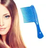 Stor bred tandkam av krokhandtag som detangling minskar pro frisör salongfärgning styling borstverktyg 5 färg