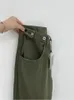 Kvinnors jeans Autumn Women Green Jeans Hög midja Löst rakt bredben Kvinna Y2K Casual Streetwear Vintage Mopping Trouse 230310