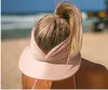 LL Visor Hat Гибкая взрослая шляпа для женщин Anti-UV Кепка с широкими полями Легко носить с собой Дорожные кепки Модные пляжные летние солнцезащитные шляпы