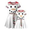 Family Matching Outfits Christmas Mom and Daughter Dresses Cute Party Parentchild Fashion Printed Girls Dress Mother Clothing 230310