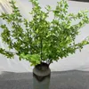 Decorative Flowers Japanese Bell Leaf Four-pronged Five-pronged Simulation Green Plant Potted Interior Decoration Wedding Hall