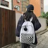 Schultaschen JOYPESSIE Mode Mädchen Plaid Rucksack Wasserdichte Freizeit Umhängetasche Frauen Laptop Mochila Büchertasche Reiserucksack für Frauen 230309