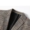 メンズスーツブレザー2023ファッションメンズカジュアルブティック格子縞のウールスーツコート /メンズスリムフィットビジネスドレスブレザージャケット230310