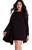 Casual Dresses Women's Plus Size Trend Flared Sleeve Swing Dress Black