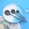 Dinnerware Sets Zoseil 36Pcs White Silver Cutlery Set Knife Dessert Fork Spoon Stainless Steel Tableware Party Kitchen Flatware