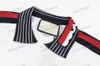 xinxinbuy Men designer Tee t shirt 23ss Shoulder Ribbon Collar letter jacquard short sleeve cotton women Black White green M-2XL